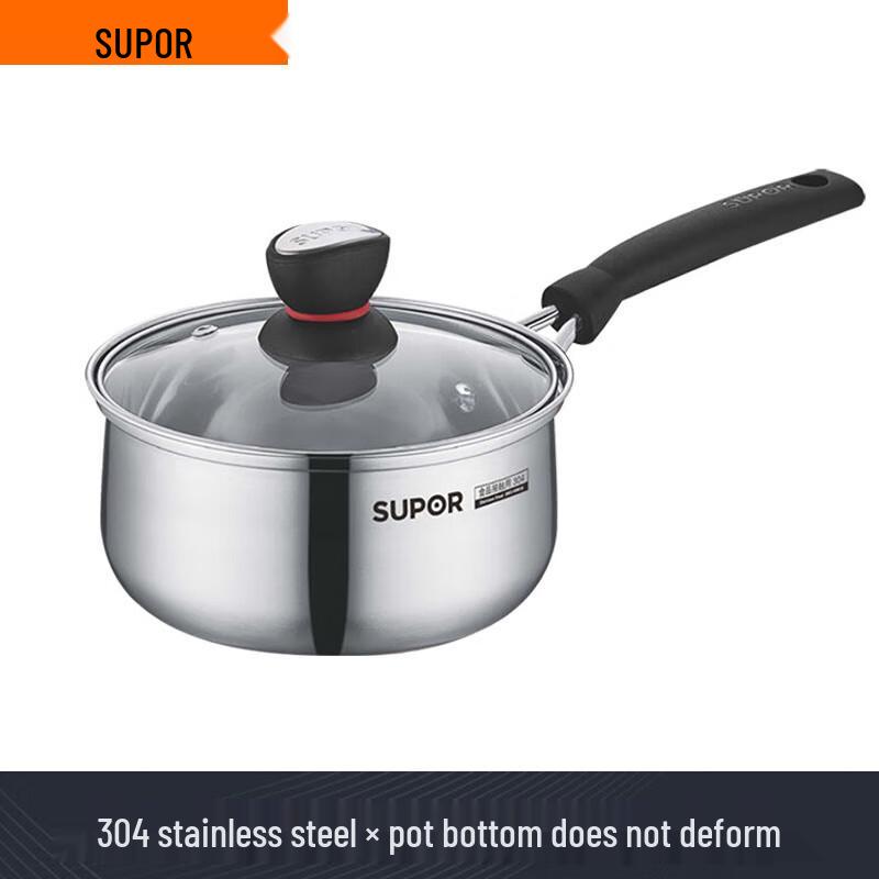 SUPOR Small Red Circle 18cm 304 Stainless Steel Multi-Purpose Pot