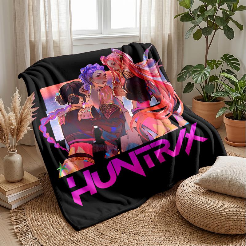 Kpop Demon Hunters Εκτυπωτή Κουβέρτα Φανέλα Μαλακή Ζεστή Ελαφριά για Όλες τις Εποχές για Καναπέ Κρεβάτι Κάμπινγκ Διακόσμηση Σπιτιού Δώρο Διακοπών