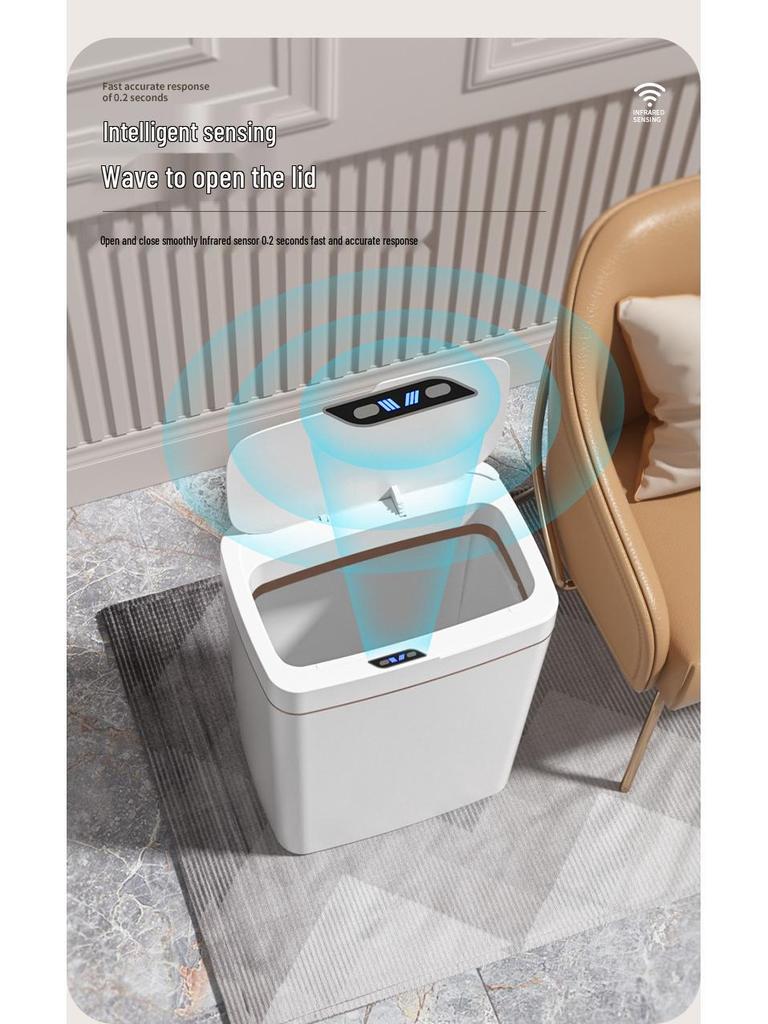 USB Rechargeable Smart Automatic Trash Can for Home - Living Room, Kitchen, Bathroom