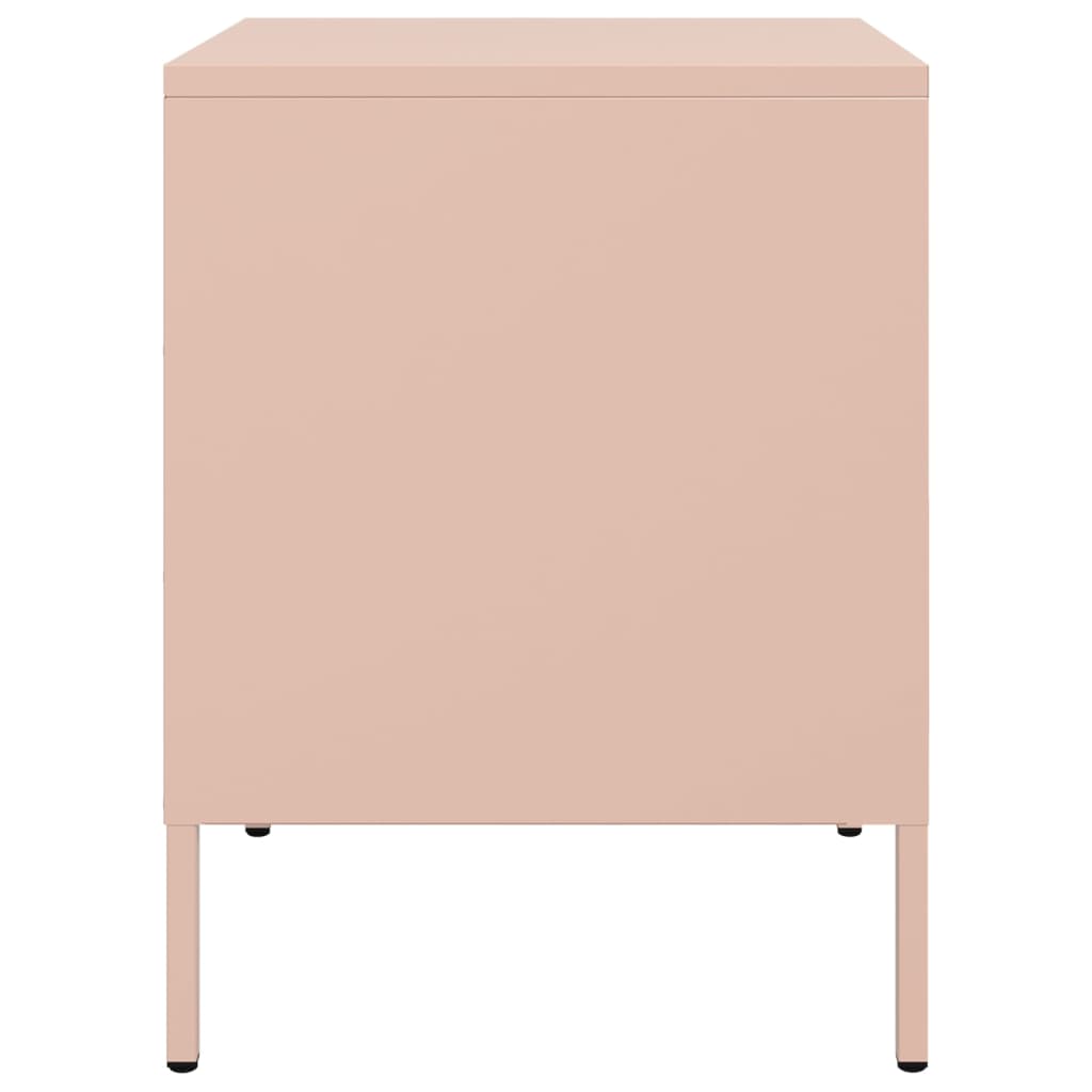Nightstands 2 Pcs Pink 36 X 39 X 50.5 Cm Steel