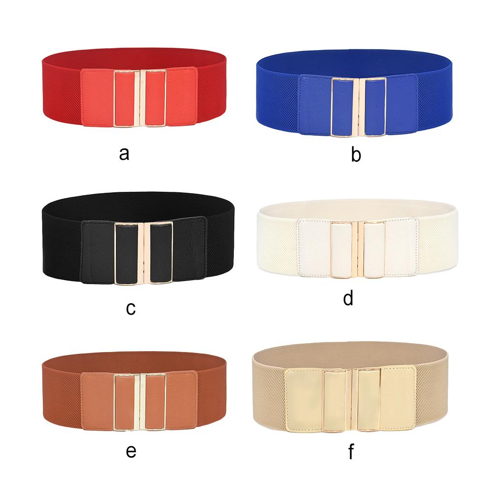 Fashion Waist Belt Elastic Ple Style Universal Leather Straps with Buckles Multicolor Ornaments Belts for Women Dresses