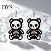 Unique Statement Earrings 1 Pair Halloween Dangle for Women, 2D Acrylic Cute Edgy Dark Aesthetic Jewelry Skeleton Bear Earrings, Funny Party