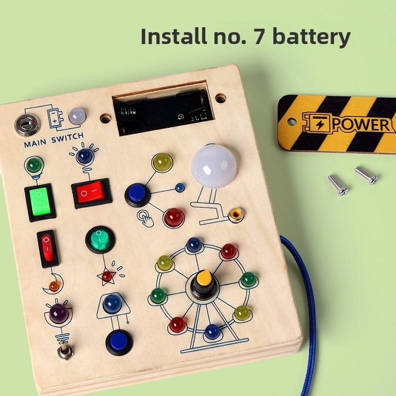 Wooden Led Switch Analog Circuit Board Children Puzzle Toy For Early Learning And Brain Development