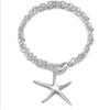 Simple And Exquisite Starfish Pendant Women'S Bracelet Niche Personality Charm Smart Zircon Imitation Silver Jewelry