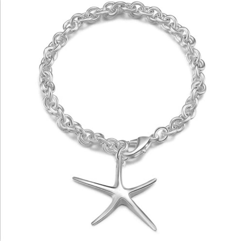 Simple And Exquisite Starfish Pendant Women'S Bracelet Niche Personality Charm Smart Zircon Imitation Silver Jewelry