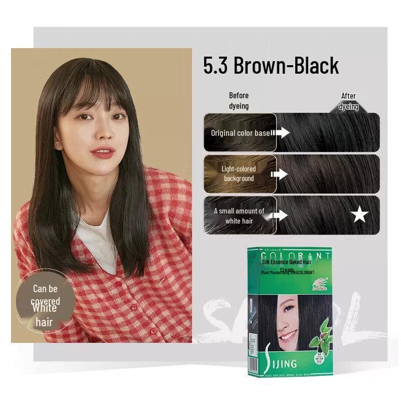 Zhang Hua Si Jing Plant-Based Black Hair Dye Cream To Cover Gray Hair