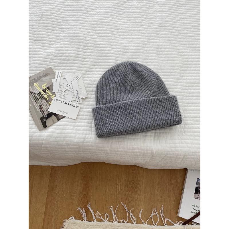Sheep Wool Solid Color Versatile Knitted Hat Warm Autumn and Winter Woolen Hat High Quality Small Face
