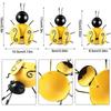 Metall Wandkunst, 4 Stück Metall Hummel Wanddeko, 3D Eisen Bienen Kunst Skulptur Hängende Wanddekorationen für Außen Zuhause Garten