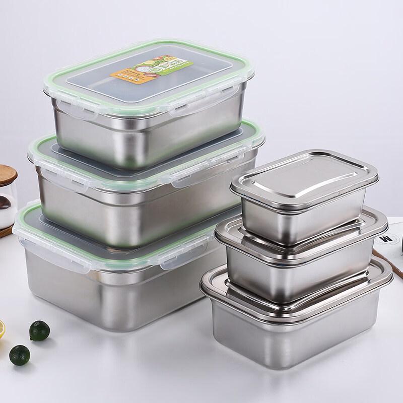 Commercial 304 Stainless Steel Food Storage Container with Lid