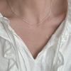 925 Silver Necklace With Simple Geometric Beads Choker Shiny And Delicate Collarbone Chain For Women Fashion Jewellery
