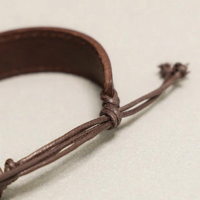Graphicos Leather Bracelet Dark Brown