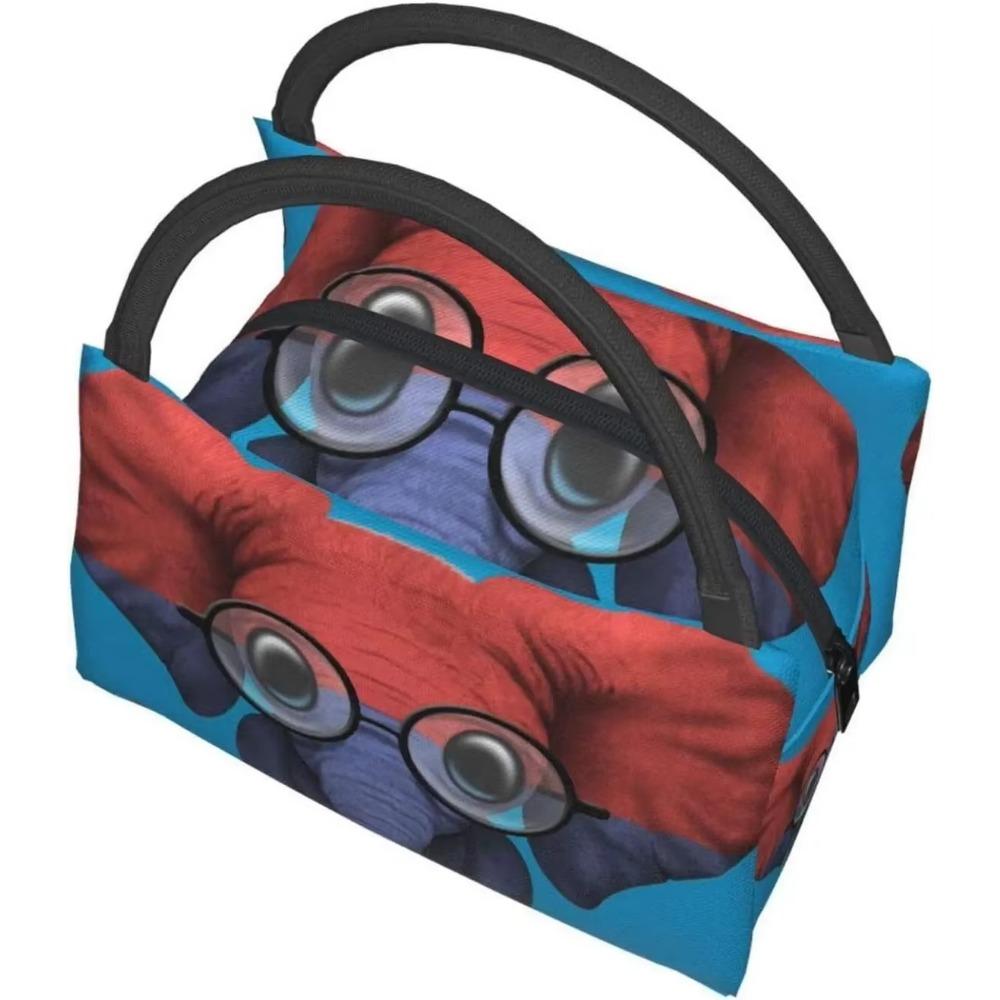 Portable Insulated Lunch Bag Elephant Glasses Armenian Flag Tote Bento Bag for Office School Hiking Beach Picnic Fishing