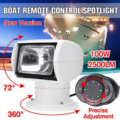 Reflector marino de búsqueda con Control remoto de 100W y 360 grados, luz de búsqueda para yates, camiones, barcos de pesca