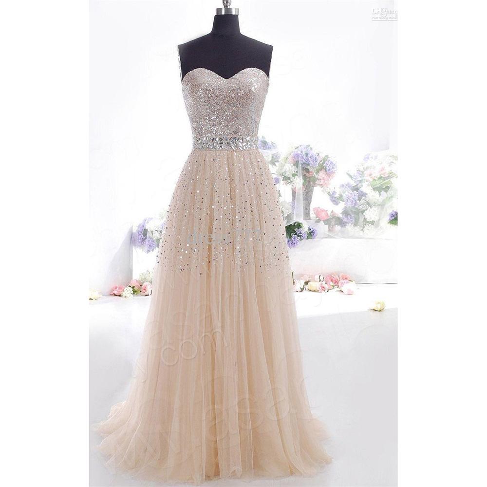 

Hot-selling new European and American sexy tube top gauze skirt sexy evening dress, spot XL абрикосовий