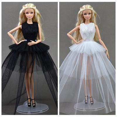 2pcs/lot Doll Dresses for Barbie Dolls 1:6 Sexual Evening Gown Purely Manual Clothes Lace Wedding Dress For 1/6 BJD Doll Gift