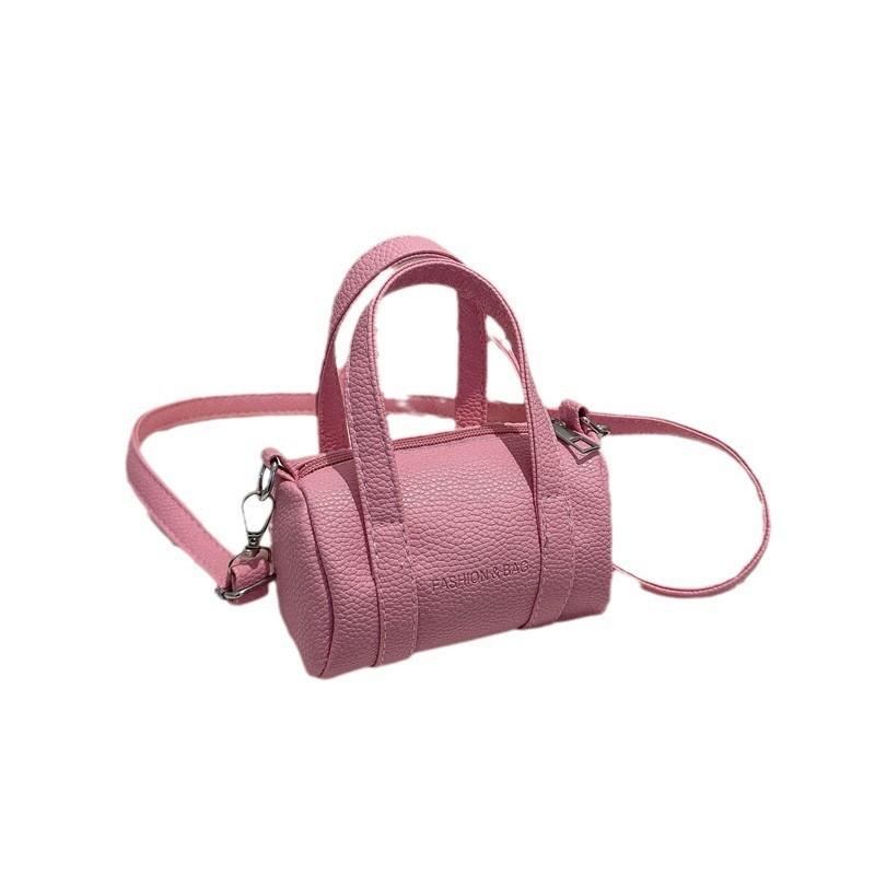 Stylish Mini Round Cylinder Bag Women 2023 Trendy Litchi Texture Handbag Soft Urban Chic