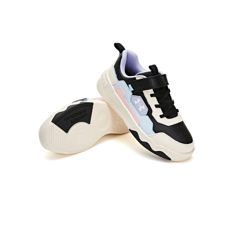 Under Armour Stylish Versatile Outdoor Sports Series Anti-Kick Wear-Resistant Breathable Low-Top Kids Running Shoes Kids sneaker Black Blue 2441310HL