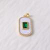 Elegant Women's Retro Light Luxury Square Emerald Pendant Necklace
