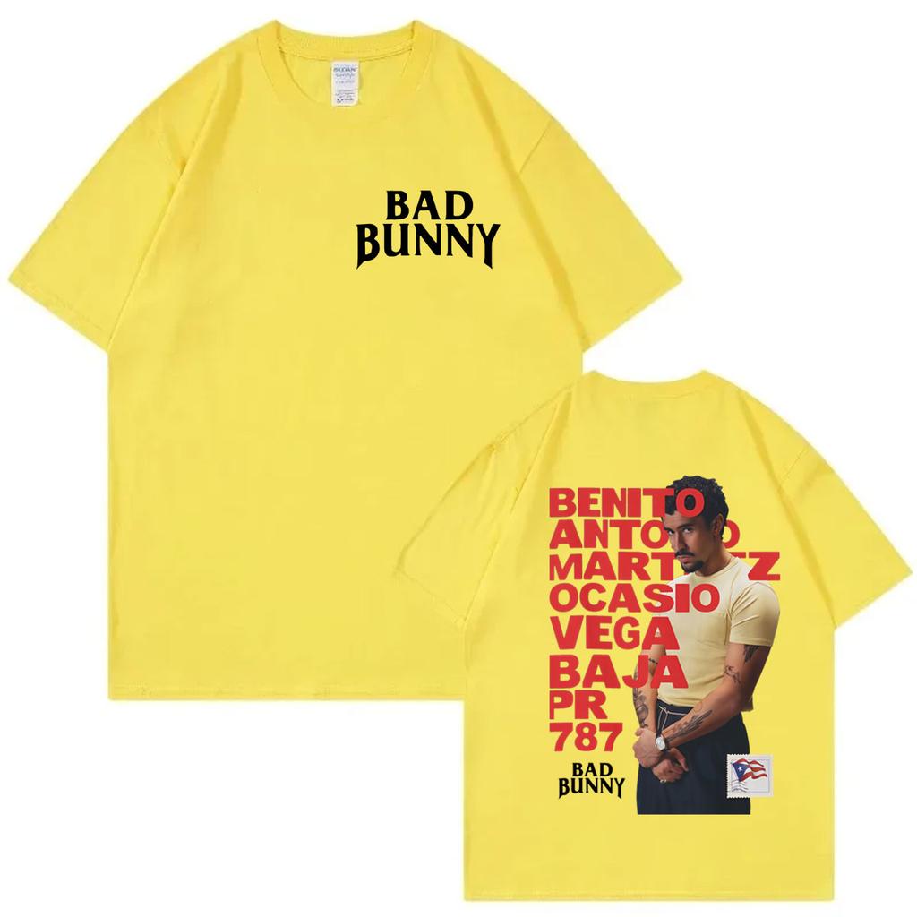 Rapper Bad Bunny Merch T Shirt Fashion Hip Hop Vintage Short Sleeve Tshirts Men Women Clothing Casual Cotton Tshirt Streetwear