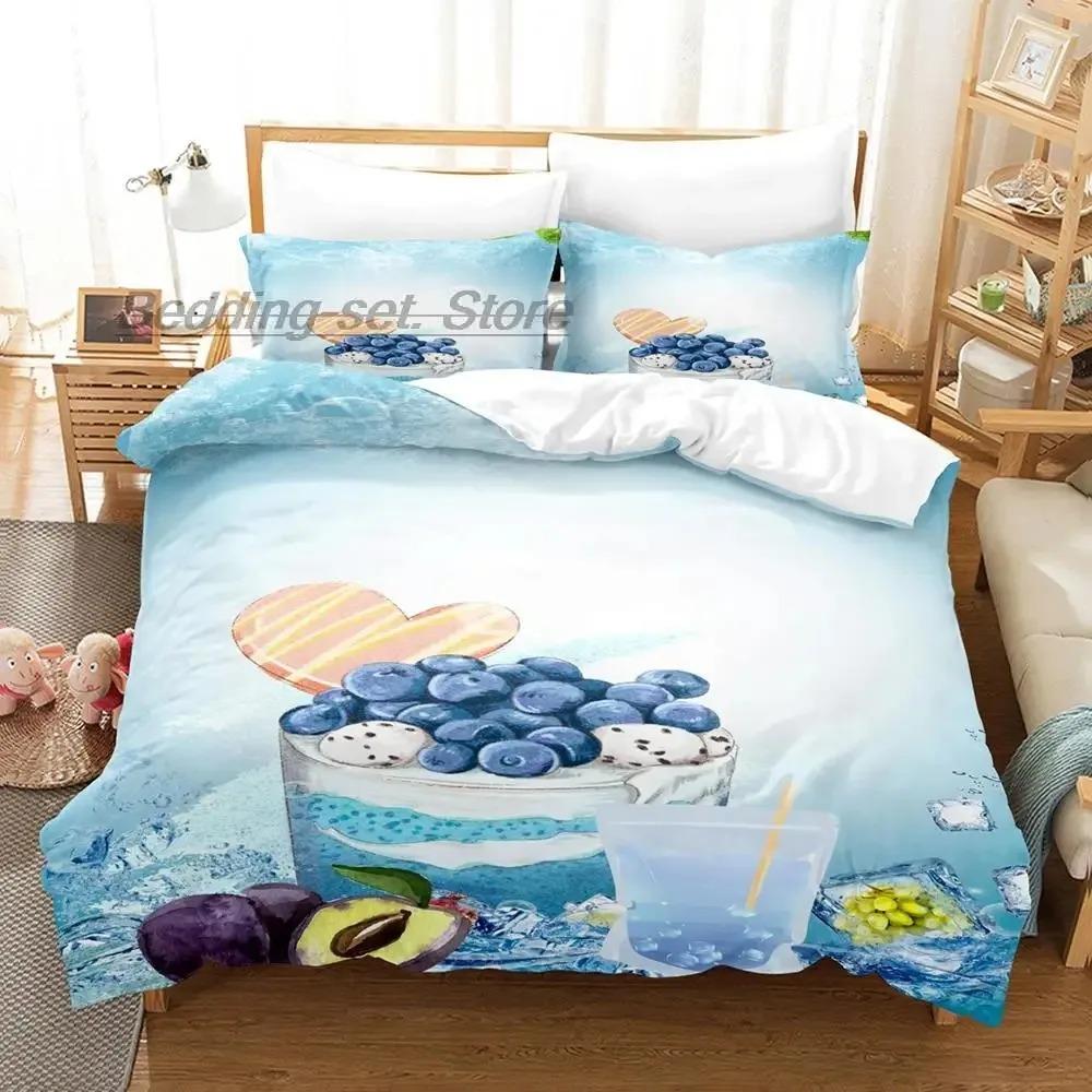 Strawberry Vegetables And Fruits Bedding Set Single Twin Full Queen King Size Bed Set Aldult Boys Bedroom Duvetcover Sets