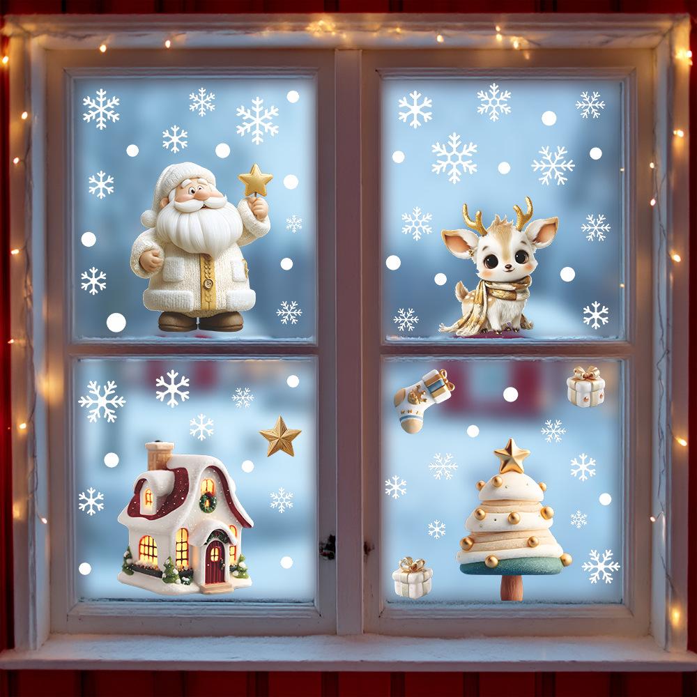 Creative and Realistic Christmas Atmosphere Decoration Stickers for Home Glass Doors and Windows