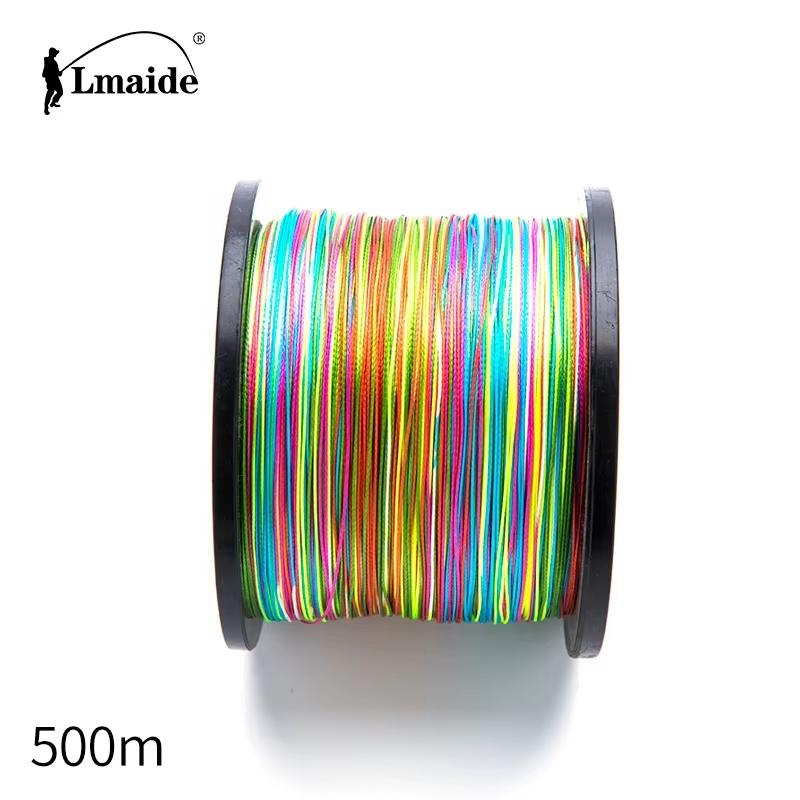 Lmaid's New 500-Meter 4-Strand 10m 1 Color PE Braided Fishing Line Highly Durable Super Strength for River Lake Stream Fishing