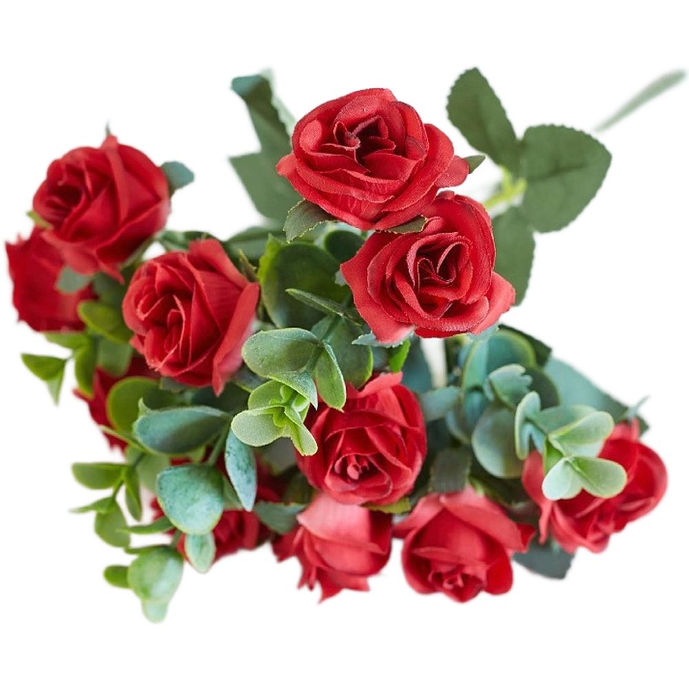 

Rose Bouquet Made of Silk Fabric for Wedding Doorways Home Staircase Landings Office Elevator Lobbies and Event Walkway Accents червоний