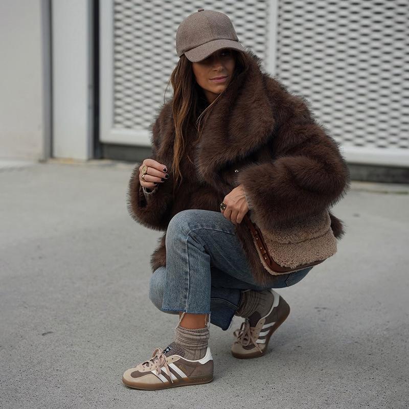 2024 Autumn/Winter Women's Loose Warm Faux Fur Coat