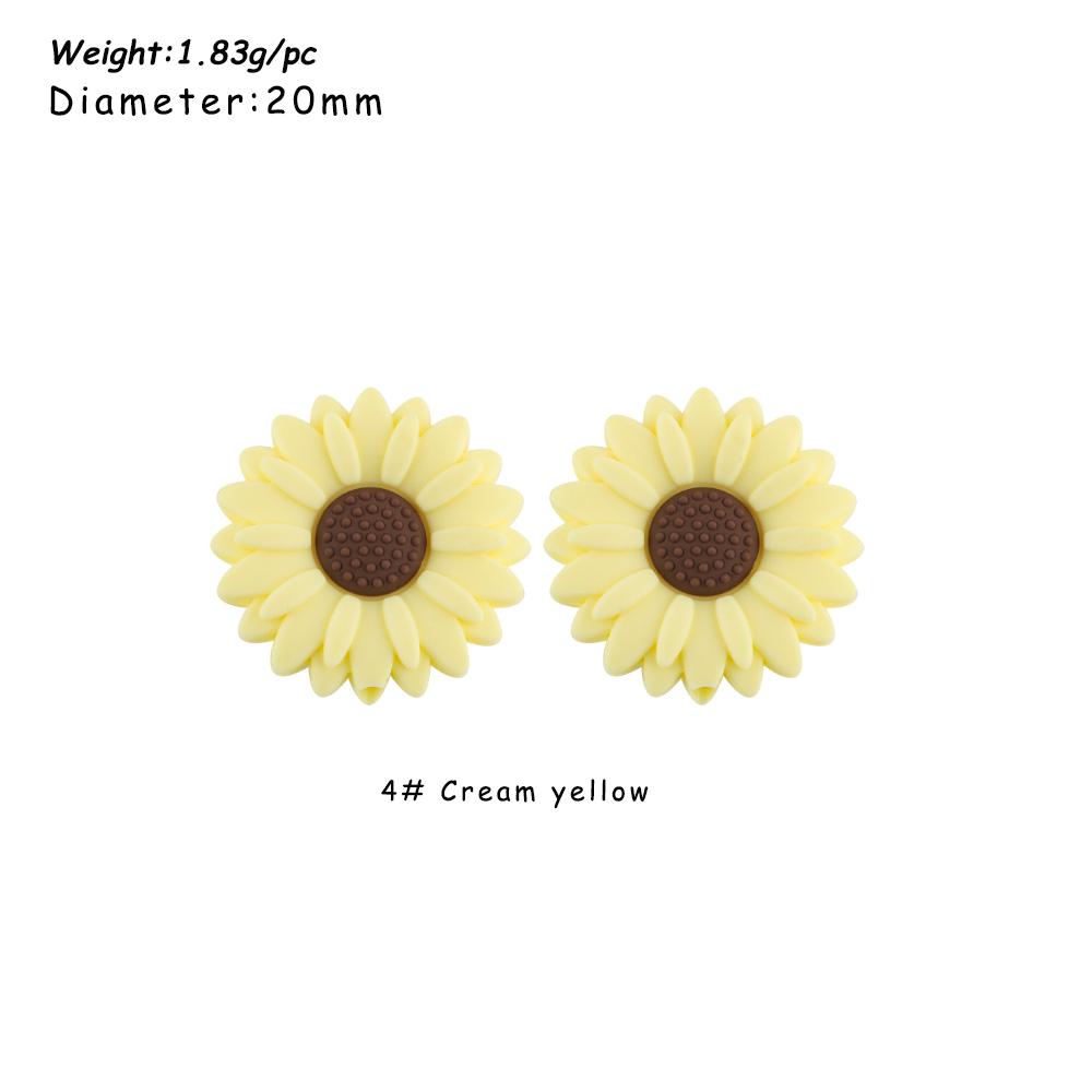 Kovict 5/15Pcs Daisy Sunflower Mini Silicone Beads DIY Pacifier Chain Bracelet Necklace Handmade Accessories For Jewelry Making