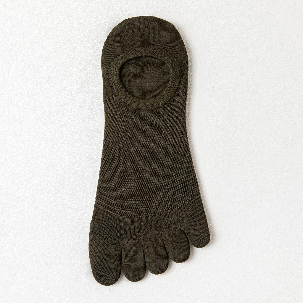 Women's Antibacterial Breathable Cotton Toe Socks - Low-Cut Invisible Boat Style