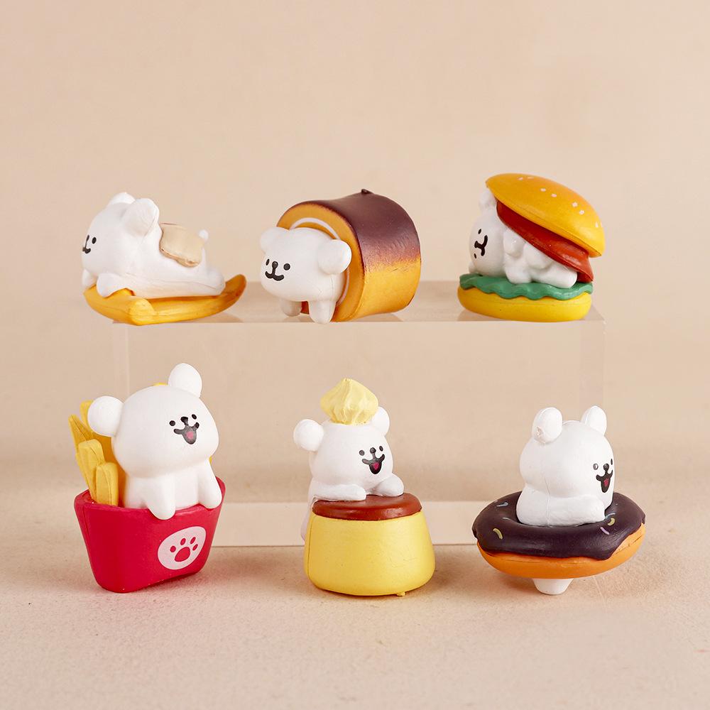 6pcs/set Cartoon Dog Mini Action Figure Pvc GK Model Kawaii Cute Healing Animal Doll Toys Children Collection Car Decor Ornament