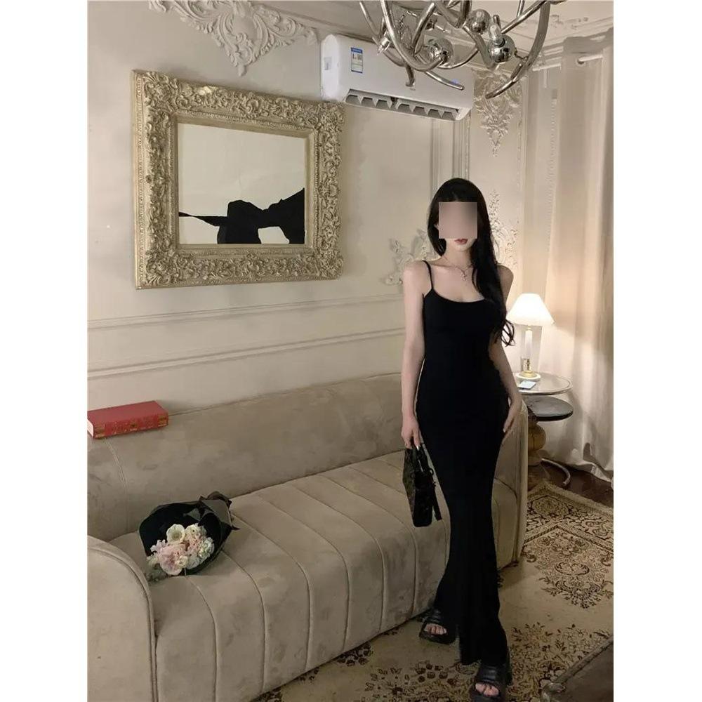 Figurbetontes Trägerkleid Damen Sommer Spice Girl Reiner Wunsch Windrosa Schlankes Meerjungfrauenkleid Taille Hüfte Langes Kleid