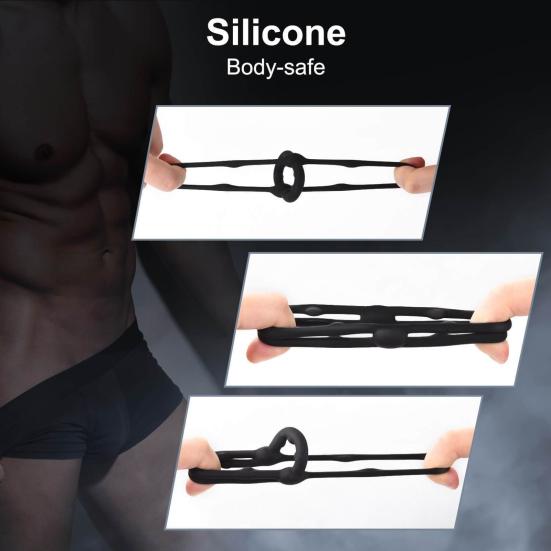 Yousheng Scrotum Ring Help Erection Easy to Clean Silicone Dick Delay Ejaculation Penis Sleeve for Men Gay