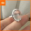 925 Sterling Silver Rings for Women Couple Minimalist Handmade Simple Transparent Ring Fine Jewelry Gift Prevent Allergy