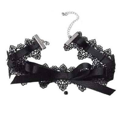 Sexy Black Lace Bow-Knot Choker Necklace Fashion Collar Necklace Jewelry