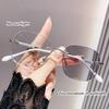 Rimless Photochromic Sunglasses Men Women Luxury Eyeglasses Trendy Outdoor Anti-Uv Color Changing Glasses