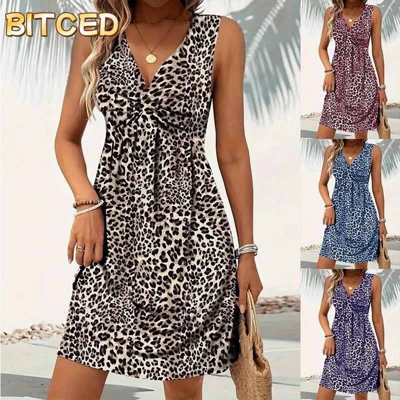 BITCED Fashion Summer Spring Sleeveless V-Neck Casual Dresses