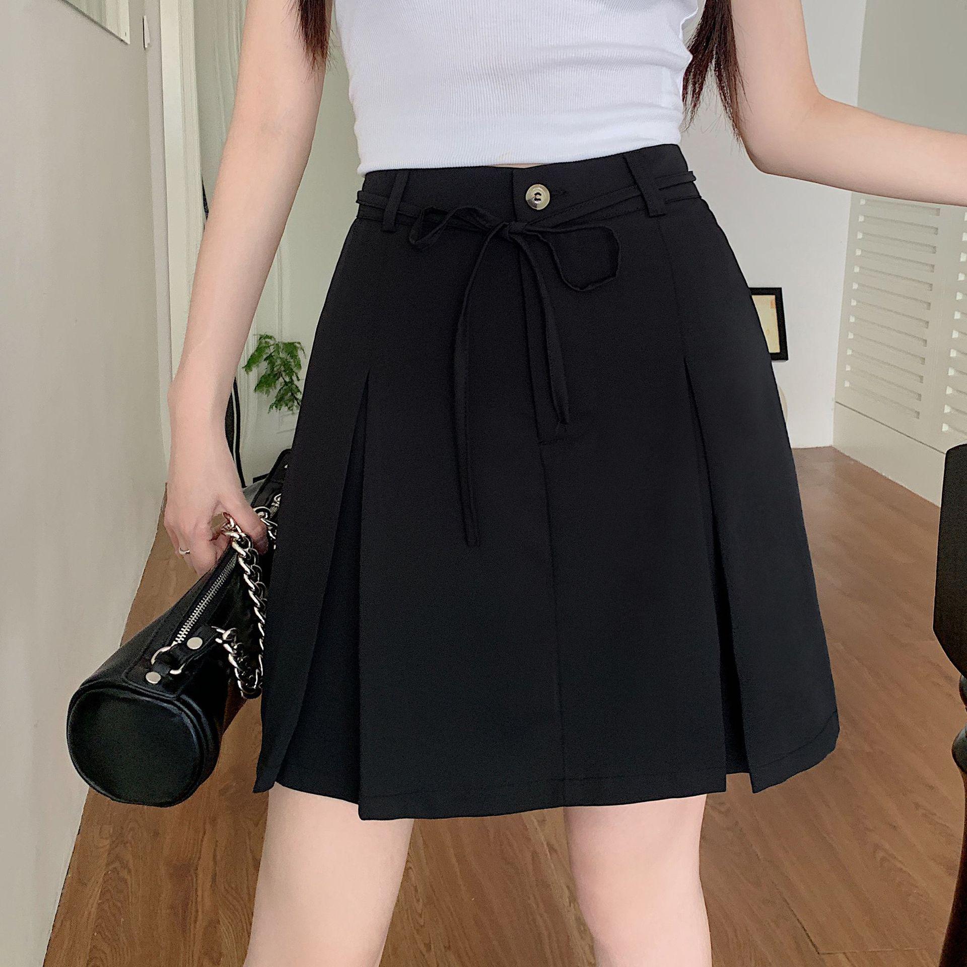 

Женские мини-юбки А-силуэта с высокой талией, лето 2025, больших размеров L чёрный