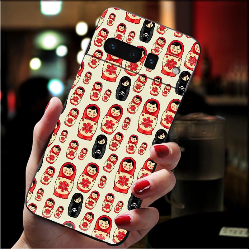 Phone Case For Google Pixel 10 9 Pro XL 9A 8 7 6 Pro Pixel 8A 7A 6A Pixel 8 7 6 5 Cute Russian Dolls Pattern Matryoshka