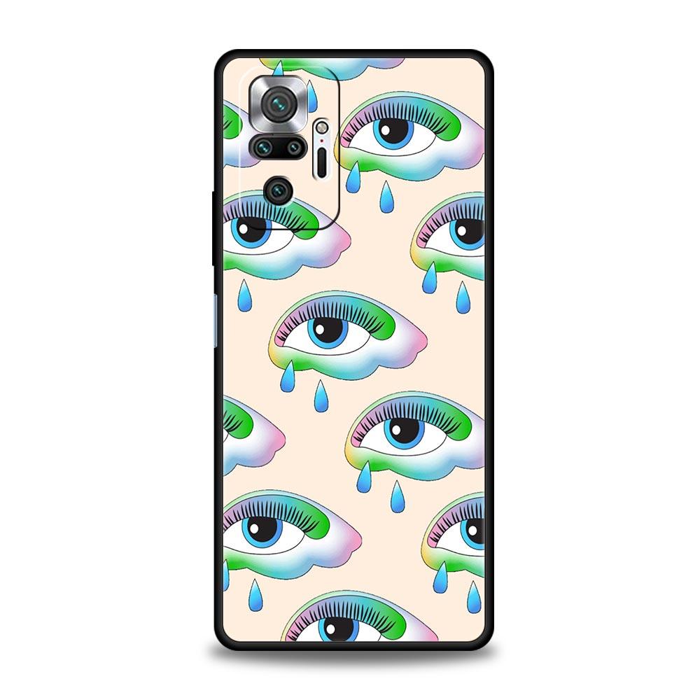 

Fashion Eyelashes Eyes Phone Case Cover for Redmi 14C 10C Note 15 14 13 12 10 11 K40 Pro Plus 5G Soft TPU Shockproof Shell Capas Redmi 14C