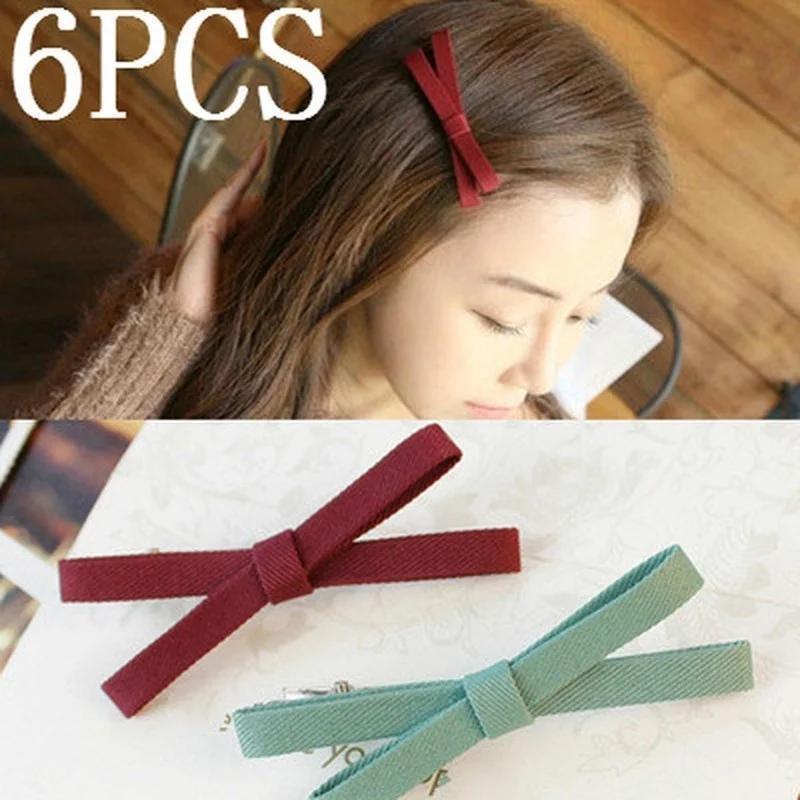 6-piece Hair Design New Bow Hairpin Hair Accessories Headdress Stable and Beautiful Hair Accessories Gift Color Random