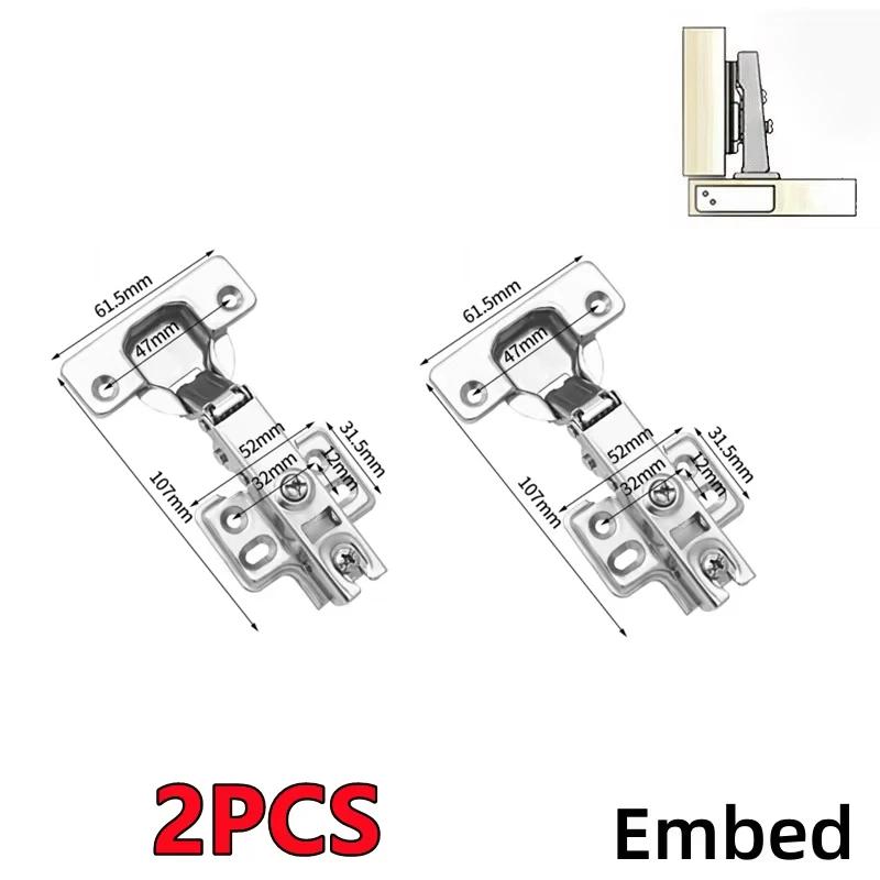 ZEXEF 1-4PCS Cabinet Hinges Stainless Steel Hydraulic Door Hinge Damper Buffer Soft Closing for Kitchen Cupboard Furniture