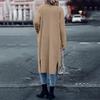 Knitted Pocket Cardigan Long Solid Color Women's Loose Coat Sweater