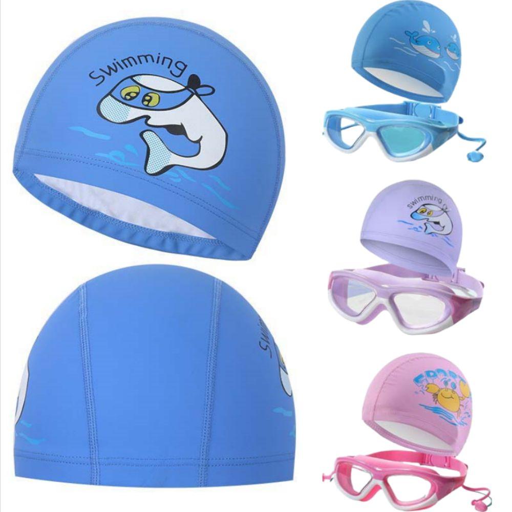 Waterproof Kids Swimming Glasses Hair Protection Boys Swimming Caps Water Sports