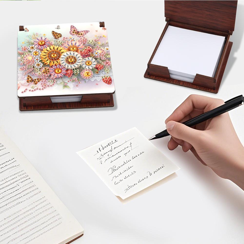 1pc Diamond Painting Kit Note Box 160 Sticky Notes Diamond Art Notebook Box DIY Diamond Art Note Box for Work Desk Organization