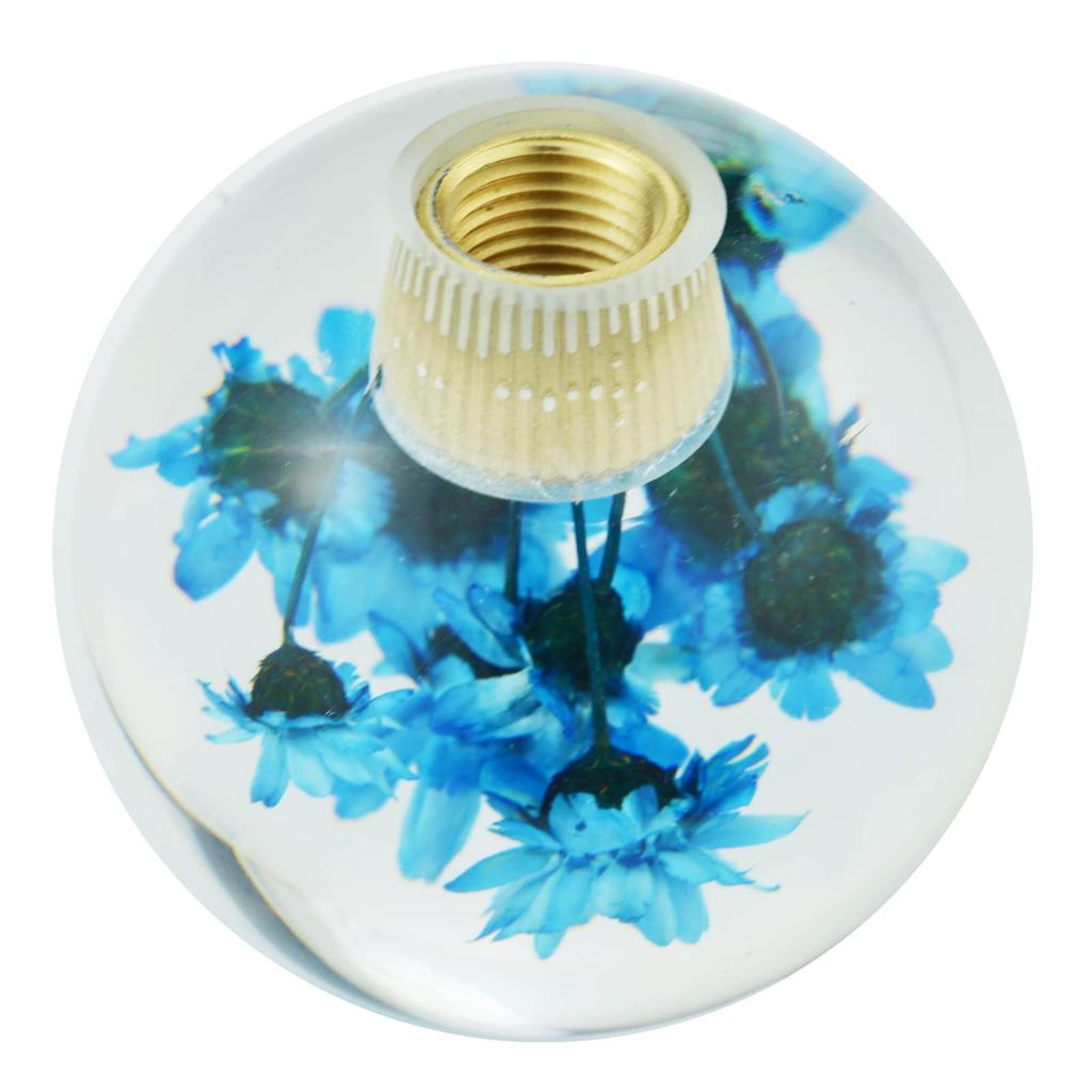 Arenbel Květinový Křišťálová Koule Tvar Páka Řazení Řadička Rukojeť Knoflík Kulatá Řadicí Páka Auta Pasuje na Většinu Vozidel Modrá