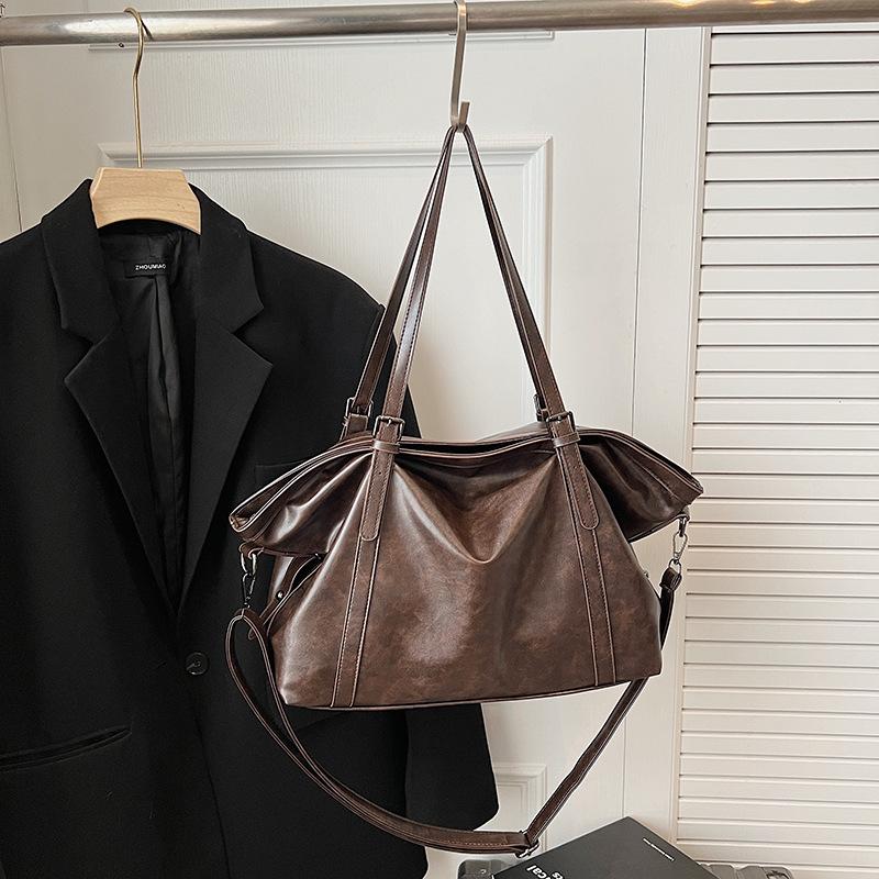 Retro Large-capacity One-shoulder Commuter Bag Women's 2025 New Simple Tote Bag Casual Travel One-shoulder Crossbody Bag