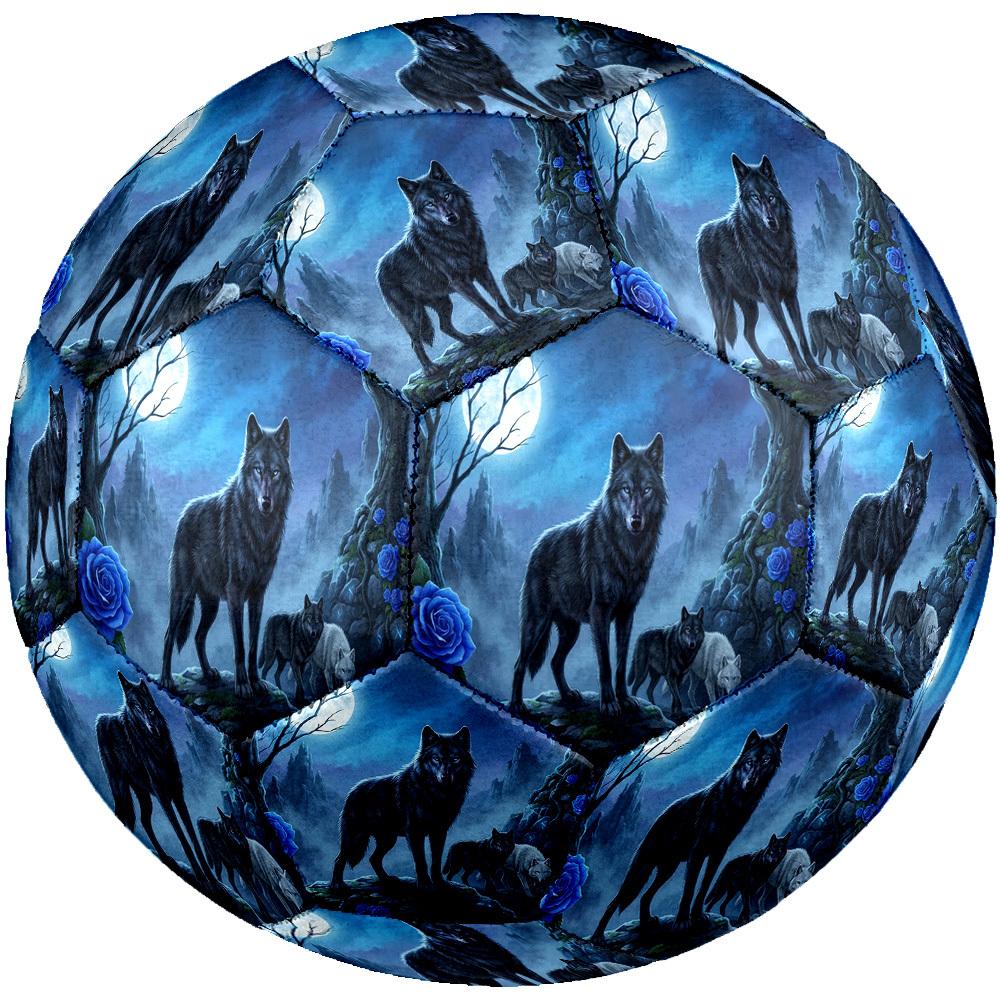 1pc Wolf Moon Night Theme Soccer Ball Football, Size 5, Lightweight PVC, Outdoor Training Soccer Ball,Gift J61438
