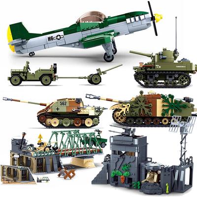 Sbarco in Normandia Seconda Guerra Mondiale UK USA Germania Set Esercito Blocchi Mattoncini Giocattoli Seconda Guerra Mondiale 2 Veicolo Militare Pershing Carri Armati Panther