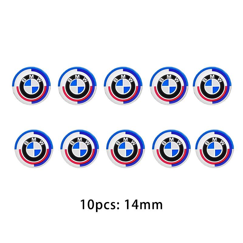 EYUJ8 11mm 14mm Aluminum Car Remote Key Emblem Sticker Auto Accessories For BMW M Power I3 G08 F15 F16 G20 E34 F94 F95 G30 G11 G12 E36